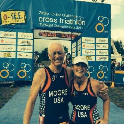 Allison and Alan Moore at the ITU Cross World Championships in Germany.