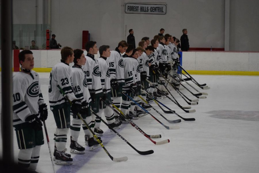 Boys+Varsity+Hockey+captures+their+first+win+of+the+season+against+Reeths-Puffer+4-3+in+a+hard+fought+battle