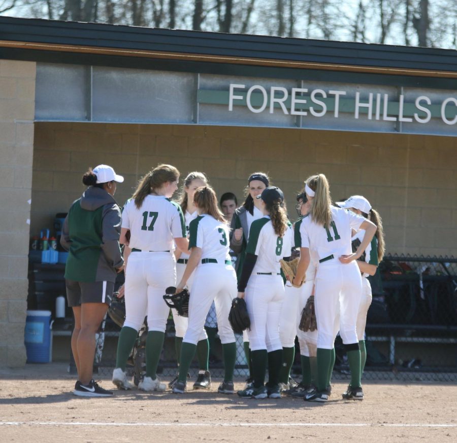 Varsity softball wins after offensive explosion and lights-out pitching performance