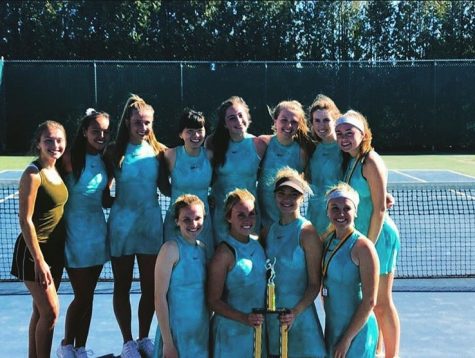 Girls varsity tennis improves each match and places top ten at state tournament