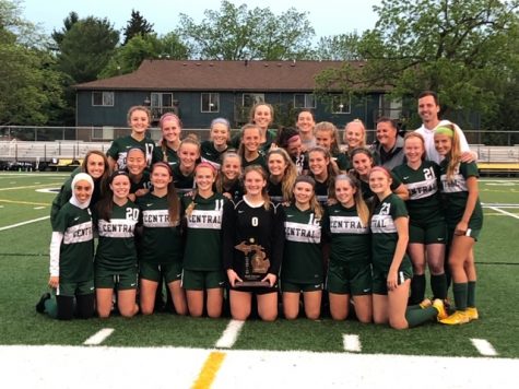 Girls varsity soccer defeats Okemos 2-0 to claim second District title in three years
