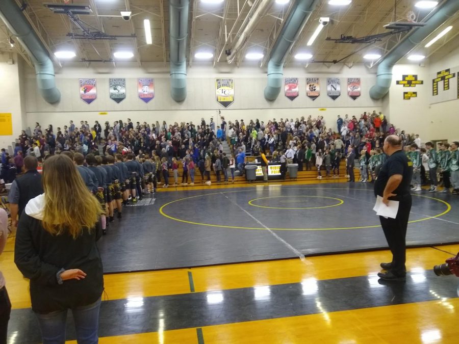 Ranger wrestling takes down Tri-County High School at assembly match