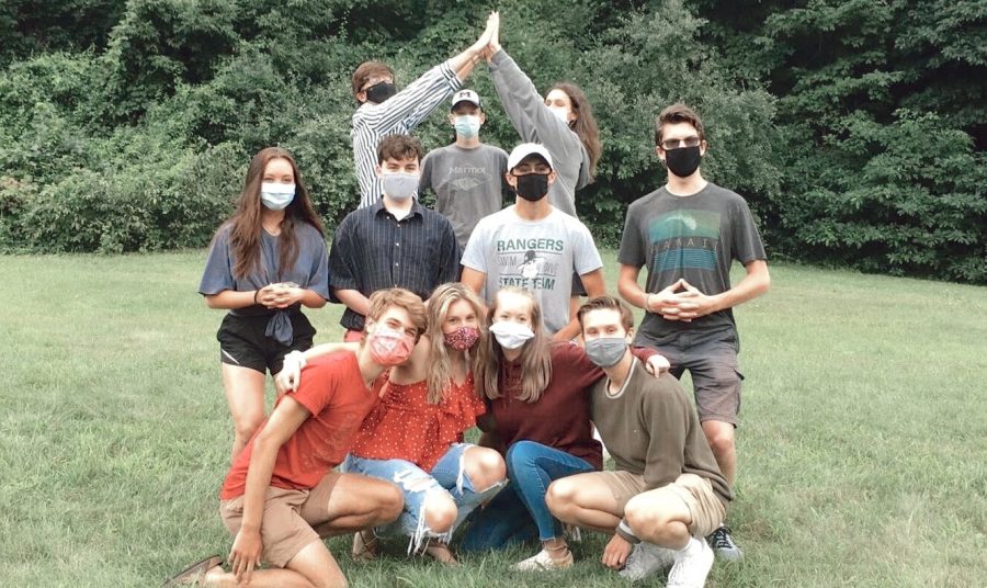 The Improv at the Park team wearing masks at one of their summer practices.