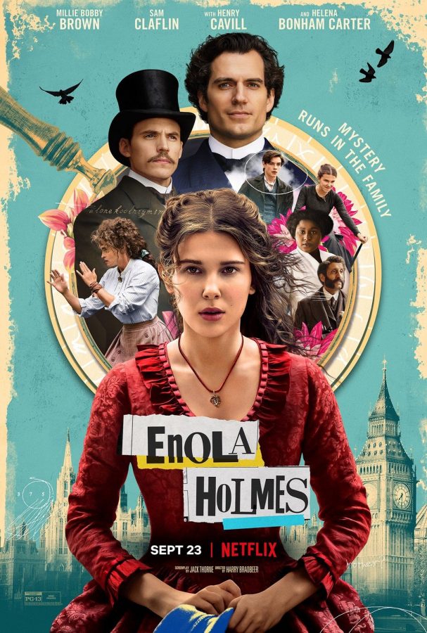 This is a movie poster of the show Enola Holmes.