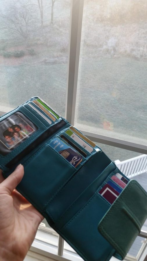 The wallet I hold dear and the many cards stuffed inside it
