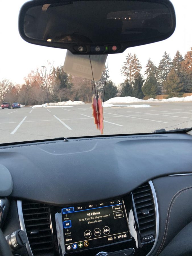 a picture of my dashboard this morning as I appreciate my old air fresheners