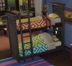 The incredible bunk beds that were added into the Sims 4 within the newest update.