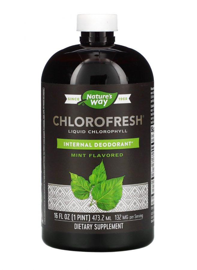 (Nature’s Way, Chlorofresh, Liquid Chlorophyll, Mint, 132 mg, 16 fl oz (473.2 ml), n.d.)