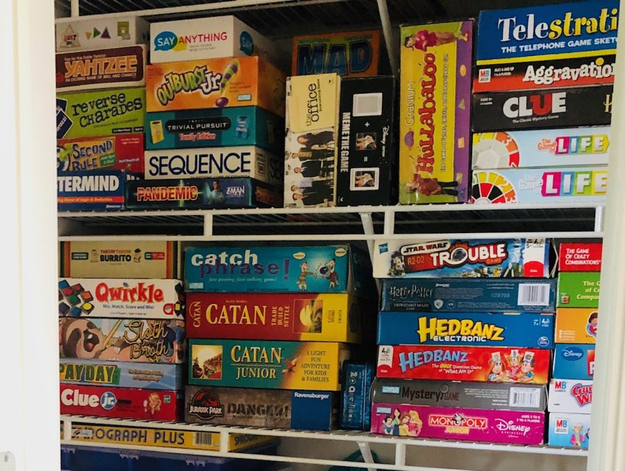 This displays some of the many games the Board Game Club could play.