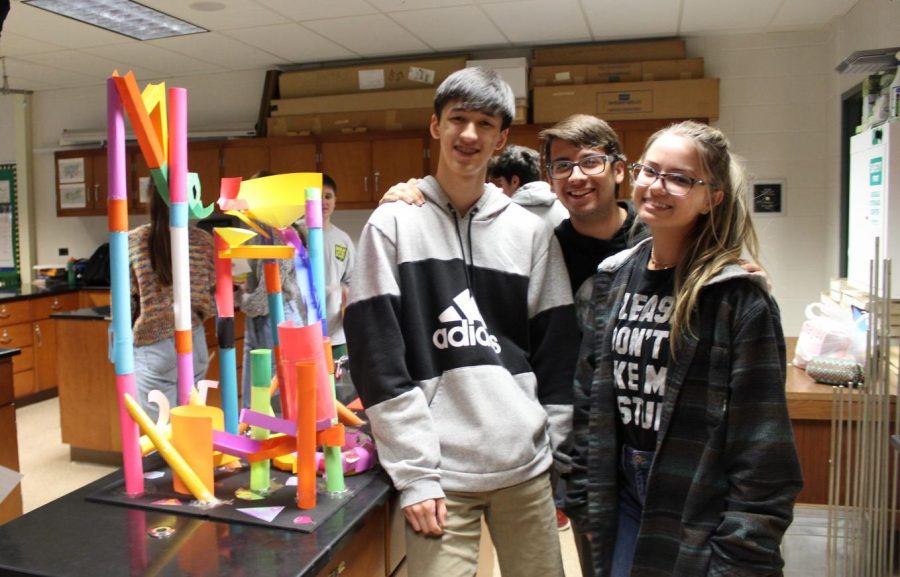 A group of physics students during one of the exciting experiments.