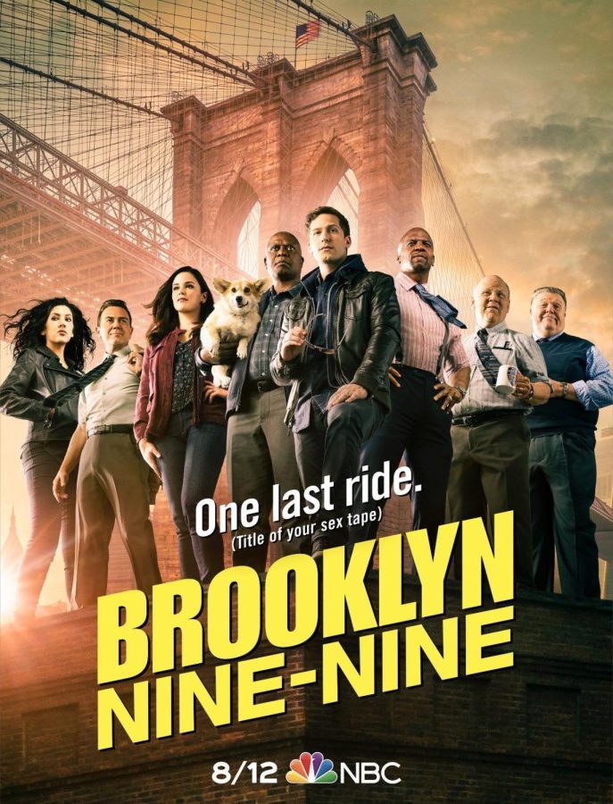 This is the poster teasing the eighth and final season of Brooklyn Nine-Nine. 