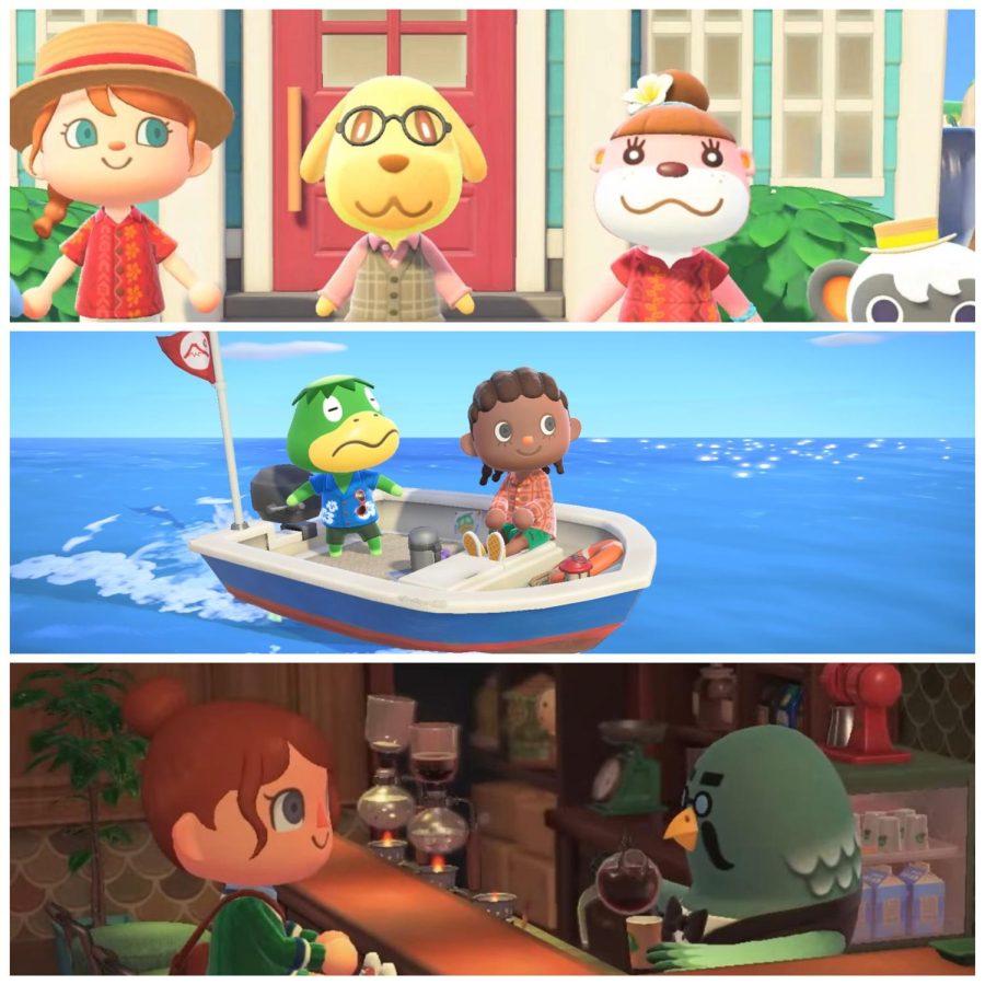 Three of the new features introduced in Animal Crossing: New Horizons. 