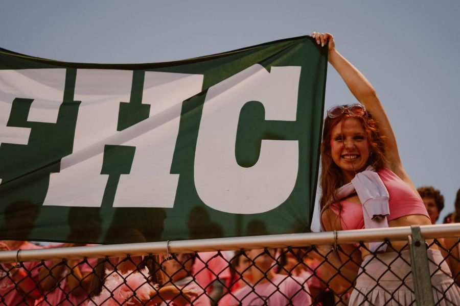 Kenzie Hushak cheering on FHC at the pink out!