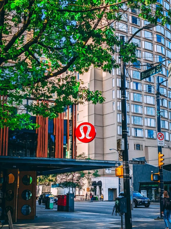 Lululemon, my favorite athletic brands store front is pictured in Vancouver, Canada.