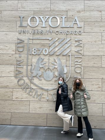 My best friend and I touring Loyola, Chicagos campus. 