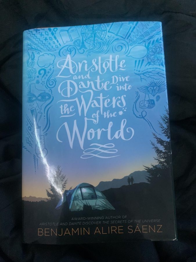 The cover of Aristotle and Dante Dive into the Waters of the World by Benjamin Alire Sáenz