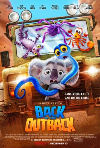 The movie poster for Back to the Outback featuring all the main characters 