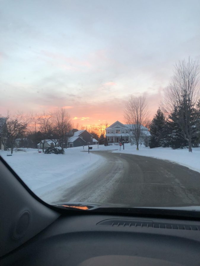 the sunset from my car window last night