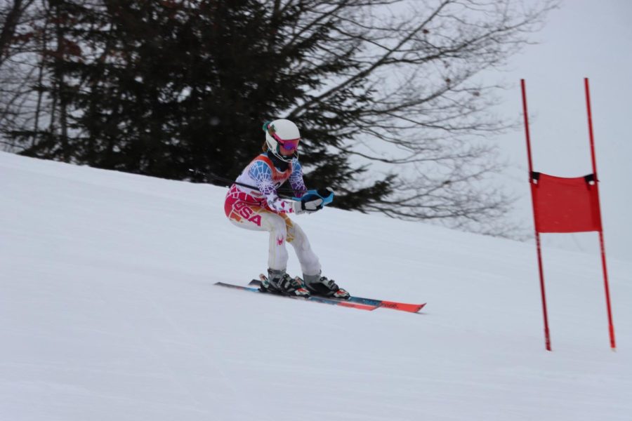 Lilly skiing for the FHC Ski team