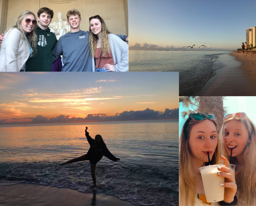 Images from the previous spring breaks of Holly McLenithan and Olivia Dewald-Davis
