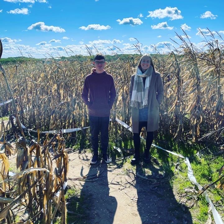 Chris and Lotta together at a corn maze this fall