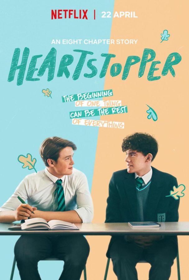 The official poster for Netflixs adaption of the graphic novel series, Heartstopper. 