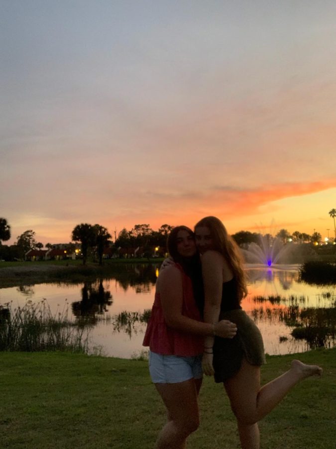 Rylie and I in Orlando for spring break watching the sunset