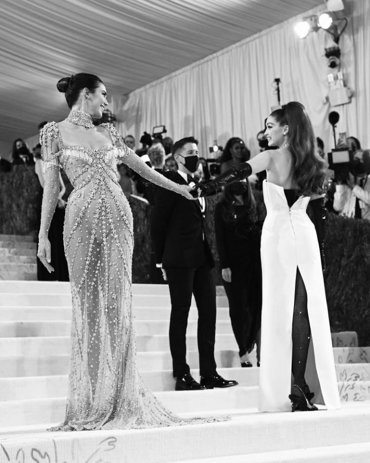 Kendall Jenner (left) and Gigi Hadid (right) at the Met Gala 2021