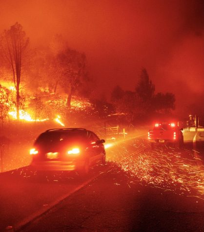 An image of the forest fires in California taking over the landscape.