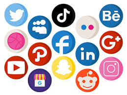 A collection of different social media platform icons