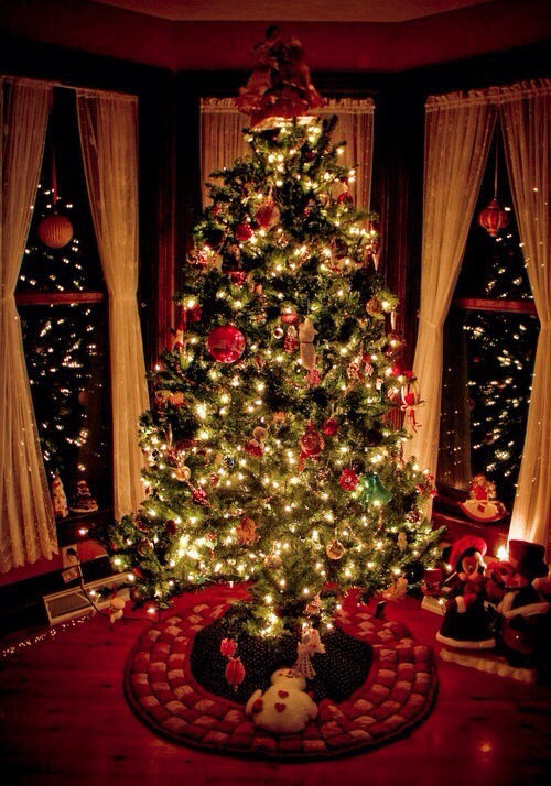 My Christmas tree is decorated similarly to this, just somewhat less organized