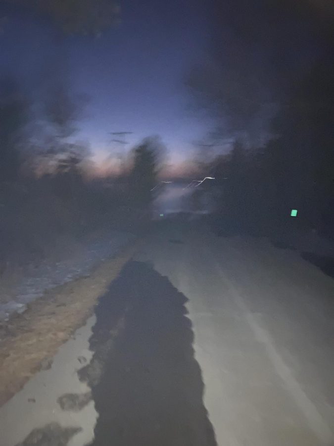 A blurry photo of the night sky and the road up north when I realized I am truly okay