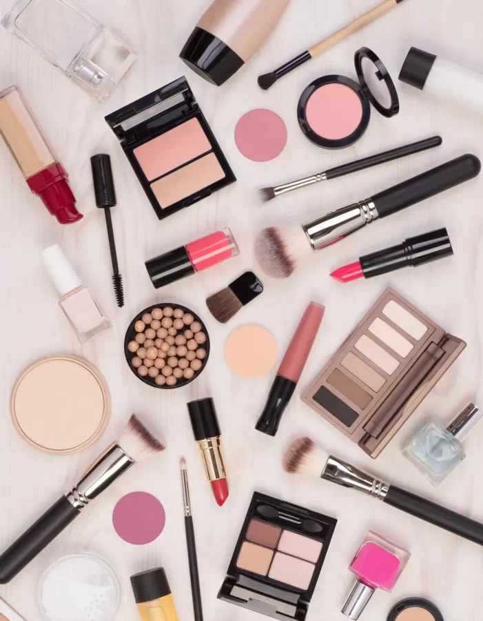 An array of make-up and beauty products
