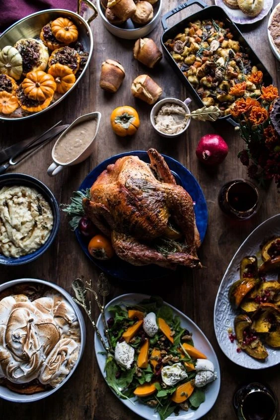 The classic turkey dinner that many Americans eat on Thanksgiving