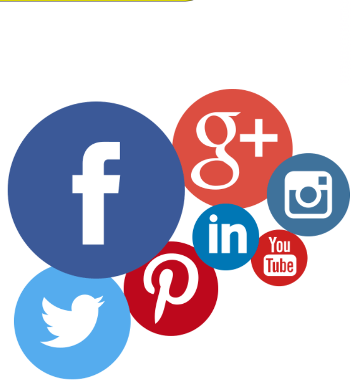 A combination of some of the many social media platforms that we use today. 