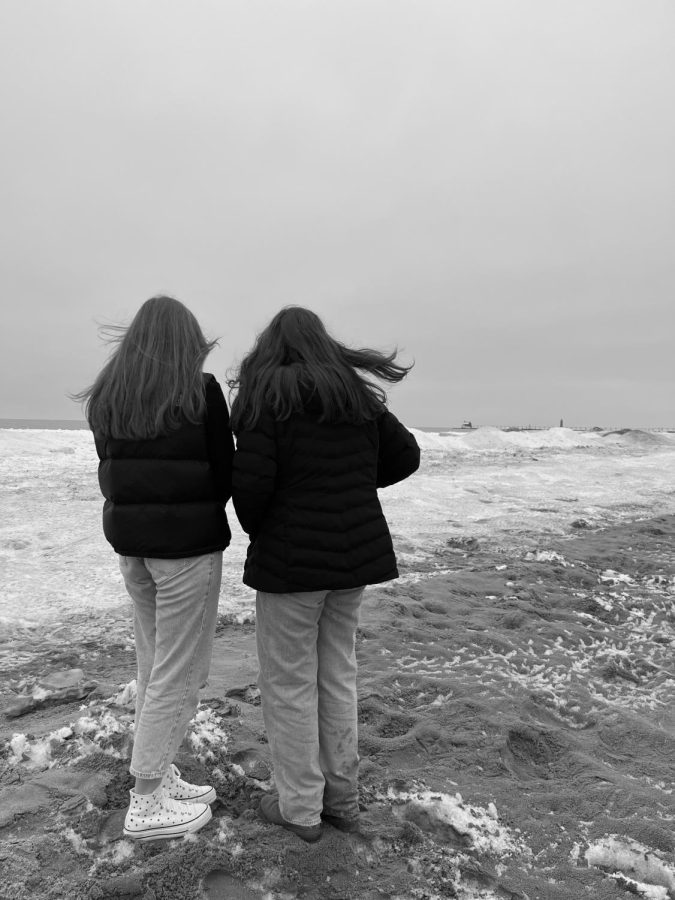 My friend Allison and I absorbing the beauty of Lake Michigan in the winter