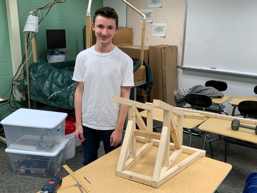Aiden with one of his current projects