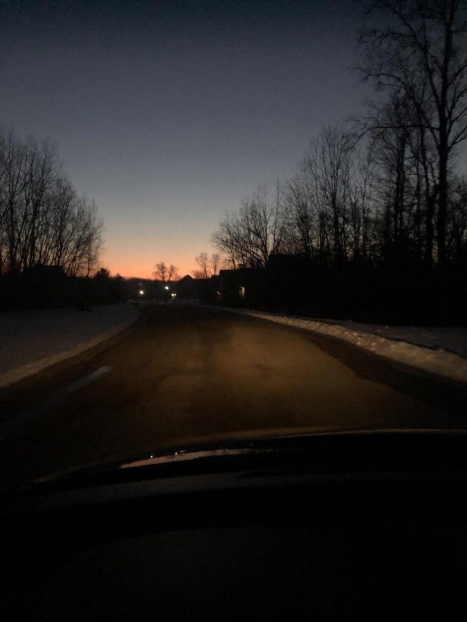 A picture I took from my car this morning when I saw the sun rise. 