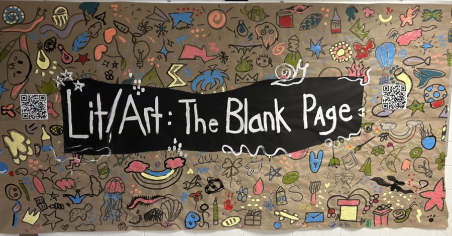 A poster done by FHCs Art Club to advertise Lit Art: The Blank Page.