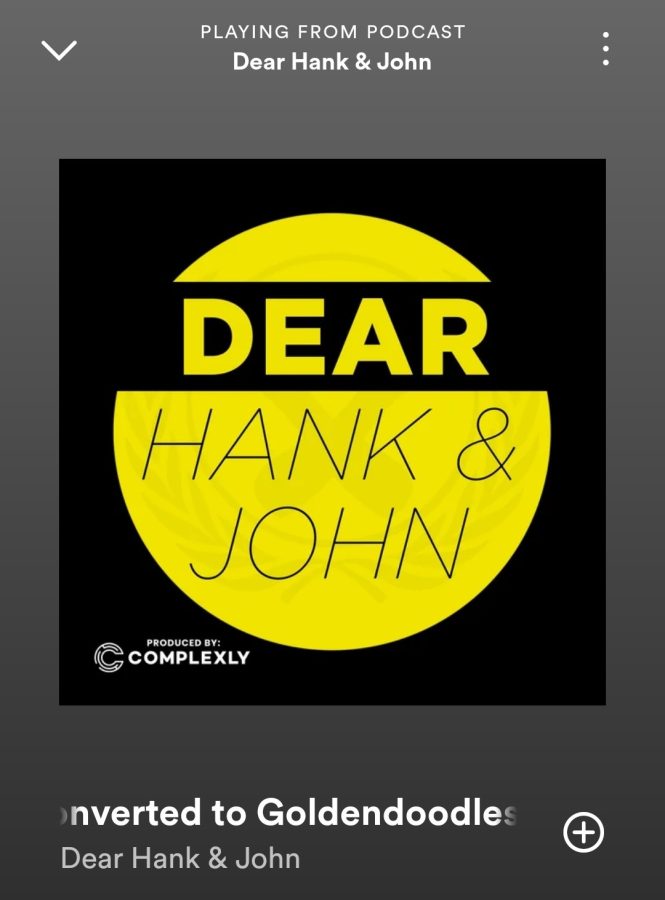 The+simple+podcast+cover+to+Dear+Hank+and+John+always+makes+me+smile+when+I+see+it+on+my+Spotify+homepage.+