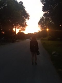 The same walk to the bus stop my sister and I have taken for years.
