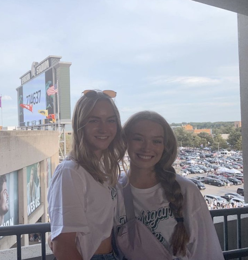 Mia Martin and I at the Michigan state football game.