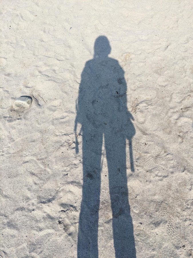 My shadow in the sand on a hot, dry day: a day in which I felt like doing absolutely nothing
