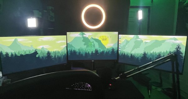 Zacks gaming set up; he spends hours upon hours perfecting the Environment.