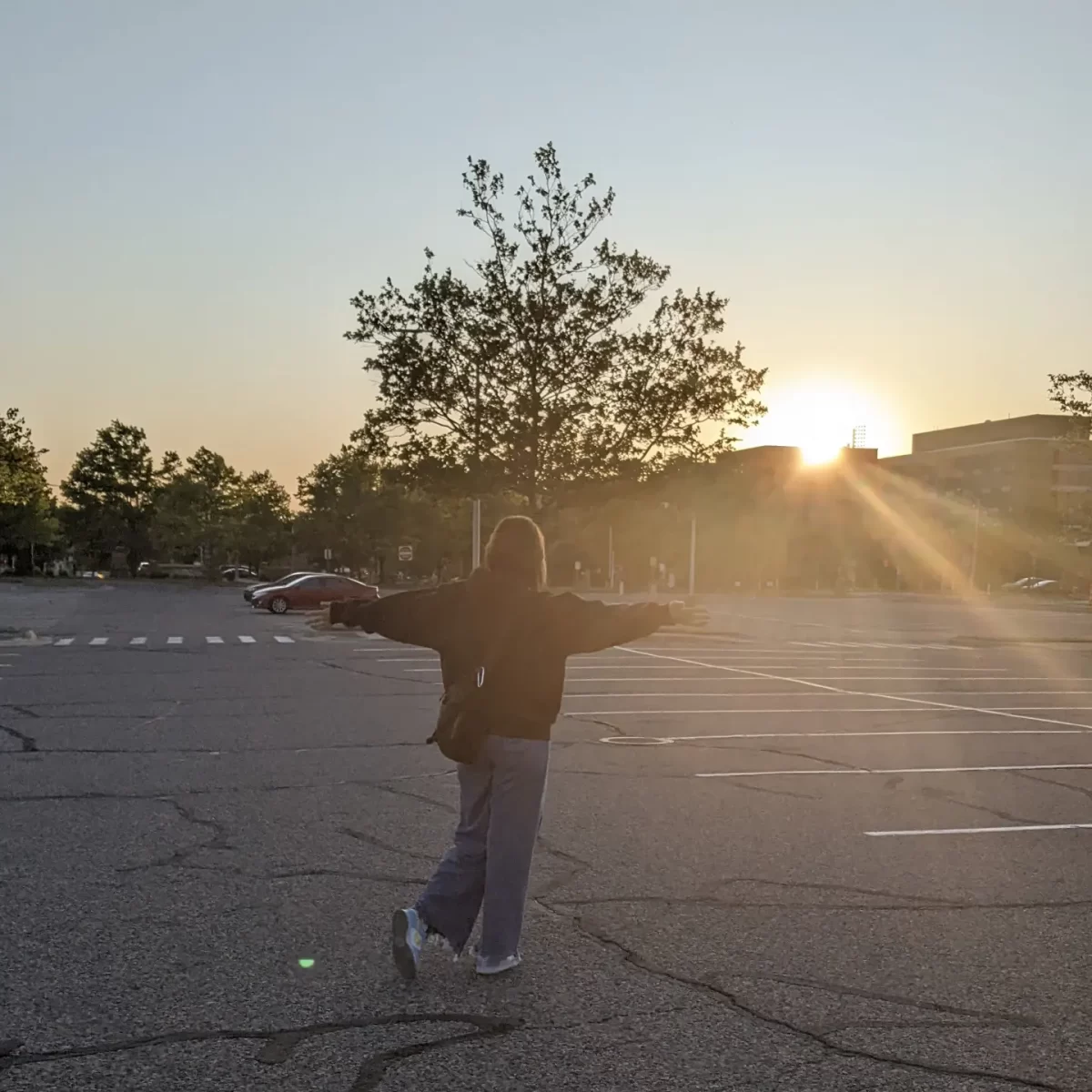 Its a silhouette photo of you in a parking lot at sunset; thats dramatic. -Sofia Hargis-Acevedo