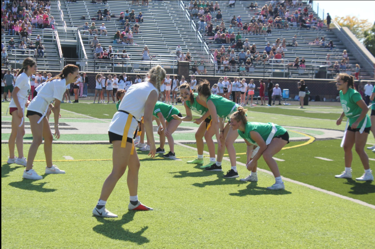 The Powderpuff game this year took place during a full-school assembly.
