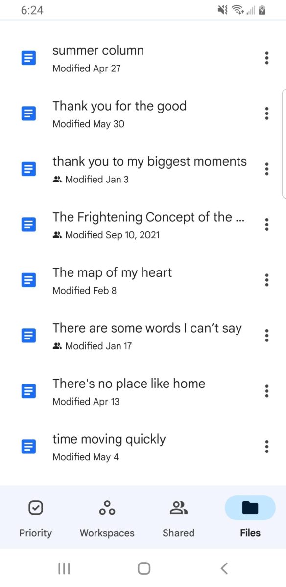 The tons of stories in my Google Drive that Ive written.