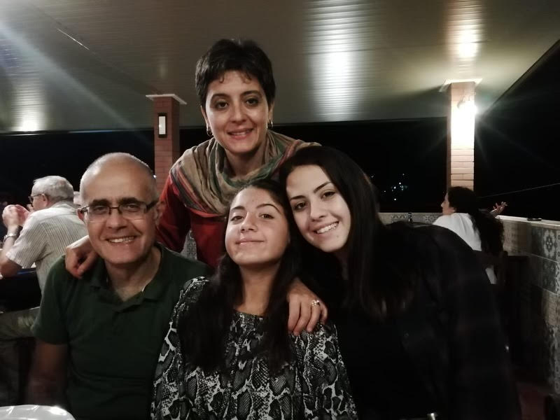 Chiara (center) pictured with her family