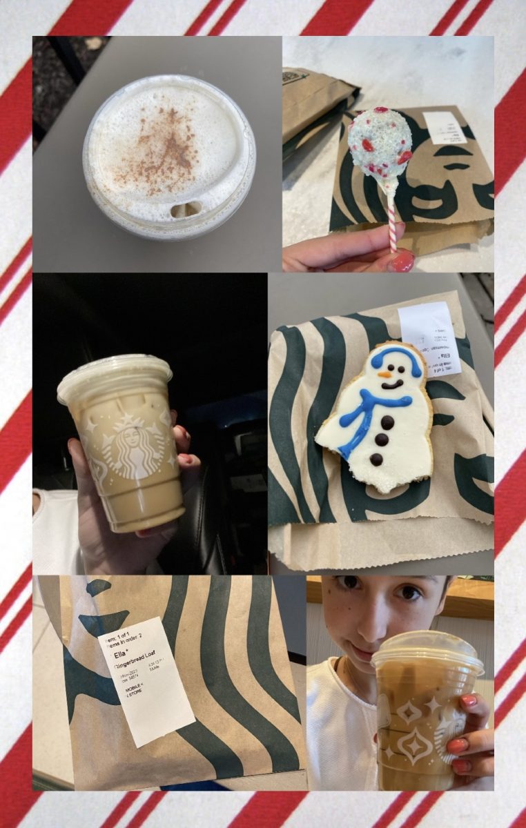 Pictures of each holiday item I tried, except the Peppermint Mocha, which I forgot to photograph.