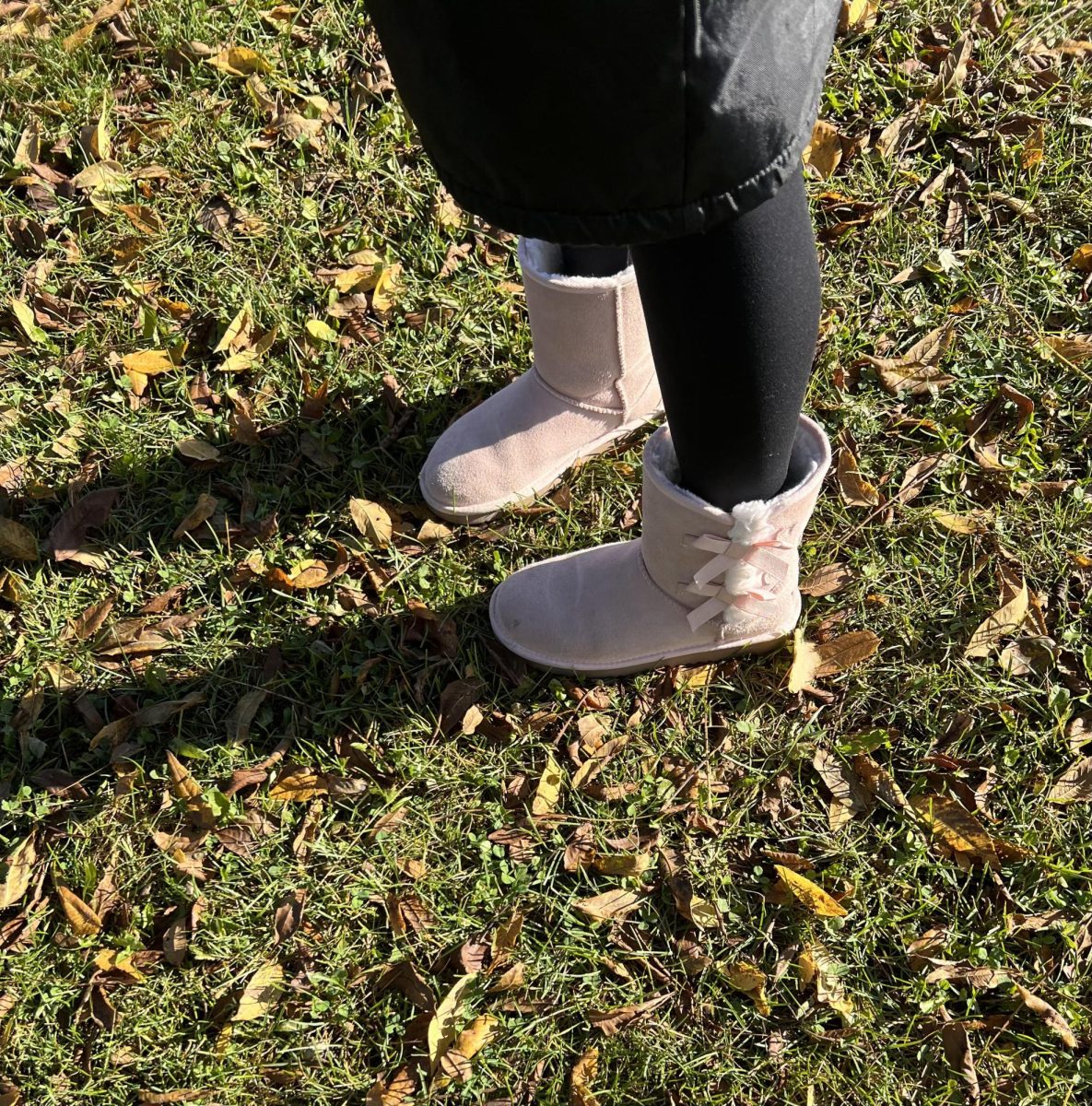 I photo I forced my friend to take of my pink UGG boots